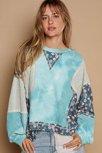 Load image into Gallery viewer, POL Floral Patchwork Round Neck Knit Top