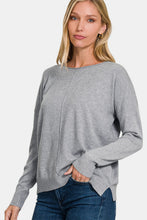 Load image into Gallery viewer, Zenana Front Seam Round Neck Sweater