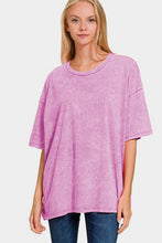 Load image into Gallery viewer, Zenana Washed Round Neck Drop Shoulder Oversized T-Shirt