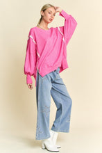 Load image into Gallery viewer, Davi &amp; Dani Side Slit High-Low Lantern Sleeve Knit Top