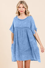 Load image into Gallery viewer, Culture Code Full Size Short Sleeve Babydoll Texture Dress with Pockets