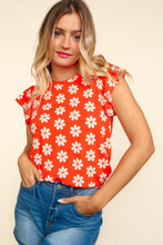 Load image into Gallery viewer, Haptics Round Neck Ruffled Floral Contrast Knit Top