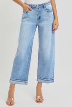 Load image into Gallery viewer, RISEN Full Size Ankle Wide Leg Cuffed Jeans Plus Size