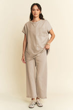 Load image into Gallery viewer, Davi &amp; Dani Round Neck Short Sleeve Top and Pants Set
