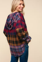 Load image into Gallery viewer, Haptics Plaid Edge Cut Detail Hooded Top