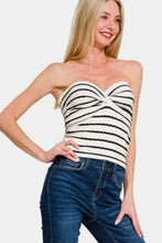 Load image into Gallery viewer, Zenana Twisted Sweetheart Neck Striped Tube Top