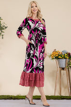 Load image into Gallery viewer, Celeste Paisley Print Lace Ruffled Midi Dress