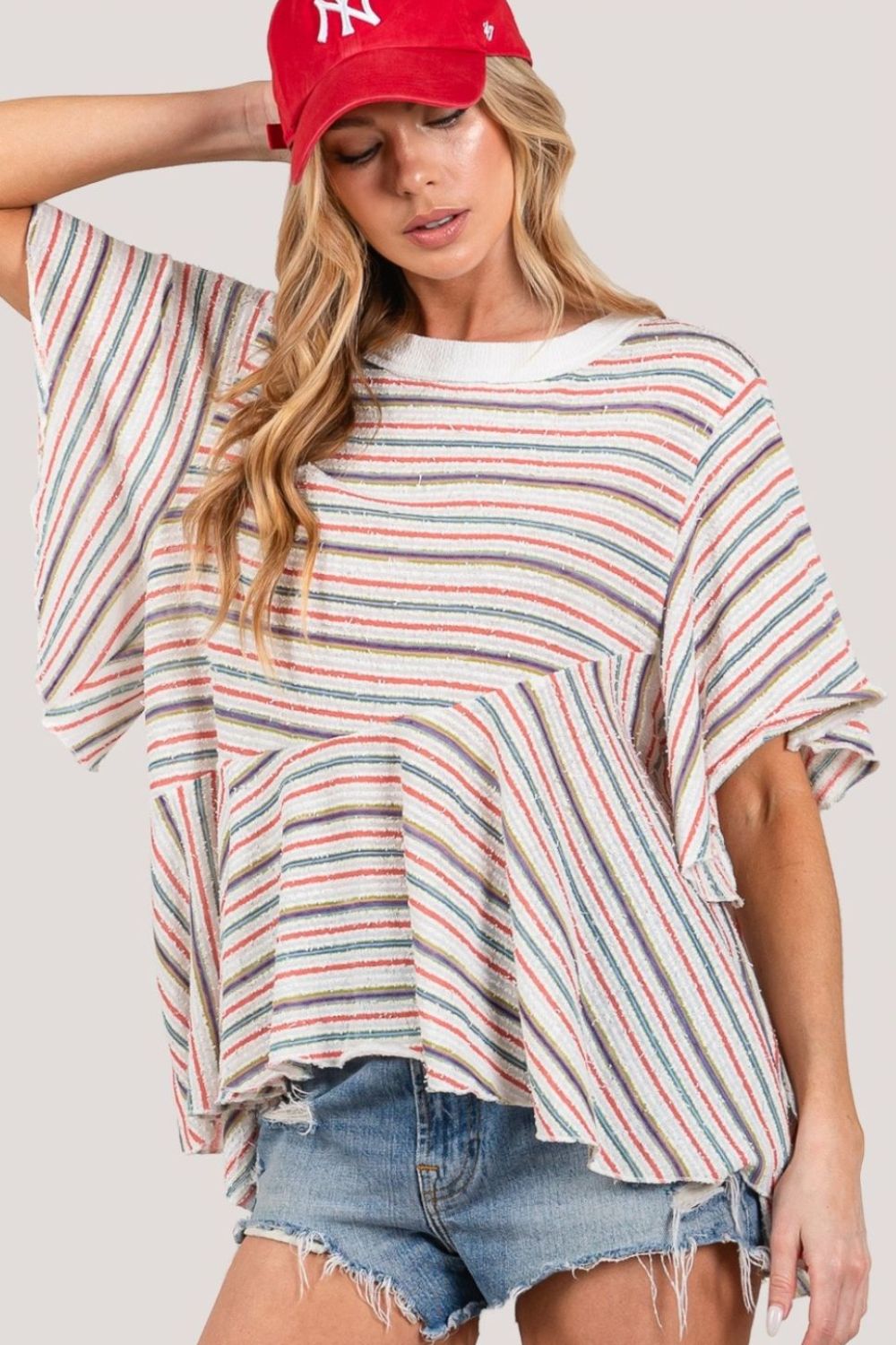 SAGE + FIG Round Neck Stripe Top