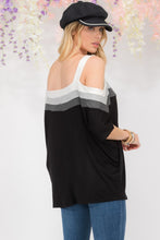 Load image into Gallery viewer, Celeste Striped Cold Shoulder Top