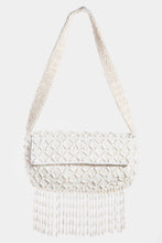 Load image into Gallery viewer, Fame Beaded Fringe Rectangle Shoulder Bag