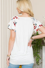 Load image into Gallery viewer, Celeste Floral Contrast Short Sleeve Top