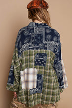 Load image into Gallery viewer, POL Patchwork Plaid Button Up Shirt