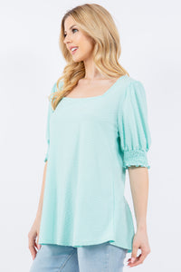 Celeste Swiss Dot Puff Sleeve Top