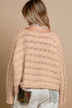 Load image into Gallery viewer, POL Round Neck Cable Knit Cropped Sweater