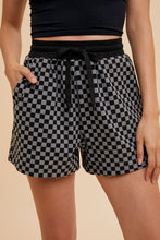 Load image into Gallery viewer, Annie Wear Checkered Round Neck Top and Drawstring Shorts Set