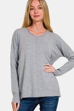 Load image into Gallery viewer, Zenana Front Seam Round Neck Sweater