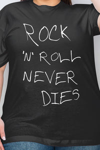 Simply Love ROCK N ROLL NEVER DIES Graphic T-Shirt