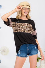 Load image into Gallery viewer, Celeste Leopard Exposed Seam Short Sleeve T-Shirt