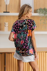 Sew In Love Printed Short Sleeve Top