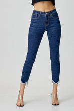 Load image into Gallery viewer, RISEN Embellished Mid Rise Crop Skinny Jeans