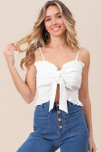 Load image into Gallery viewer, BiBi Ruffled Smocked Ribbon Detail Cami