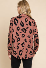 Load image into Gallery viewer, BOMBOM Animal Print Button Up Knit Shacket