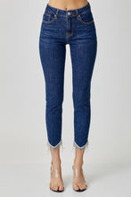 Load image into Gallery viewer, RISEN Embellished Mid Rise Crop Skinny Jeans