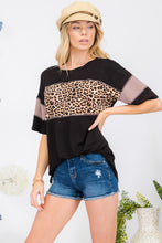 Load image into Gallery viewer, Celeste Leopard Exposed Seam Short Sleeve T-Shirt