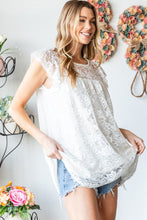 Load image into Gallery viewer, Heimish Round Neck Cap Sleeve Lace Top