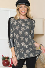 Load image into Gallery viewer, Celeste Design Leopard Star Contrast Top