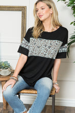 Load image into Gallery viewer, Celeste Leopard Exposed Seam Short Sleeve T-Shirt