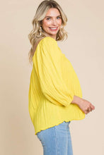 Load image into Gallery viewer, Culture Code Texture Square Neck Puff Sleeve Top