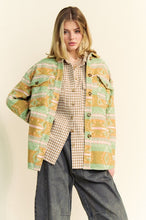 Load image into Gallery viewer, Davi &amp; Dani High-Low Geometric Long Sleeve Shacket with Pockets
