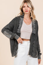 Load image into Gallery viewer, Mittoshop Contrast Patch Open Front Mineral Wash Cardigan