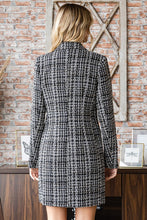 Load image into Gallery viewer, First Love Double Breasted Long Sleeve Tweed Blazer Dress