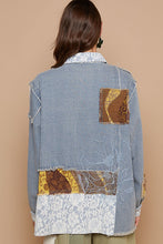 Load image into Gallery viewer, POL Raw Hem Twill Contrast Button Up Shacket