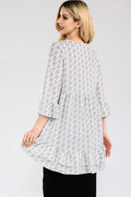 Load image into Gallery viewer, Celeste Houndstooth Flounce Sleeve High-Low Top