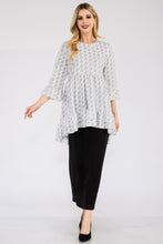 Load image into Gallery viewer, Celeste Houndstooth Flounce Sleeve High-Low Top