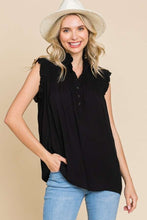 Load image into Gallery viewer, Culture Code Frill Edge Smocked Sleeveless Top