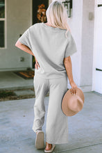 Load image into Gallery viewer, Double Take Texture Short Sleeve Top and Pants Set