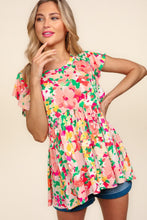 Load image into Gallery viewer, Haptics Floral Peplum Babydoll Blouse