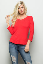 Load image into Gallery viewer, Celeste Three Quarter Sleeve V-Neck T-Shirt