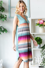Load image into Gallery viewer, Heimish Striped Sleeveless V Neck Dress