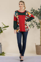 Load image into Gallery viewer, Celeste Exposed Seam Printed Color Block T-Shirt
