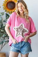 Load image into Gallery viewer, HOPELY Leopard Star Patch Short Sleeve T-Shirt