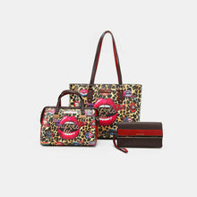 Load image into Gallery viewer, Nicole Lee USA 3-Piece Wild Lips Print Handbag Set