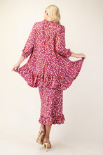 Load image into Gallery viewer, Celeste Floral Ruffled Top and Midi Skirt Set