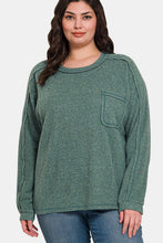 Load image into Gallery viewer, Zenana Contrast Stitching Brushed Ribbed Hacci Knit Top