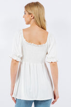 Load image into Gallery viewer, Celeste Ruffled Short Sleeve Smocked Blouse