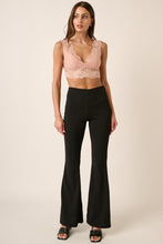 Load image into Gallery viewer, Mittoshop Crepe Knit Elastic Waist Flare Leg Pants